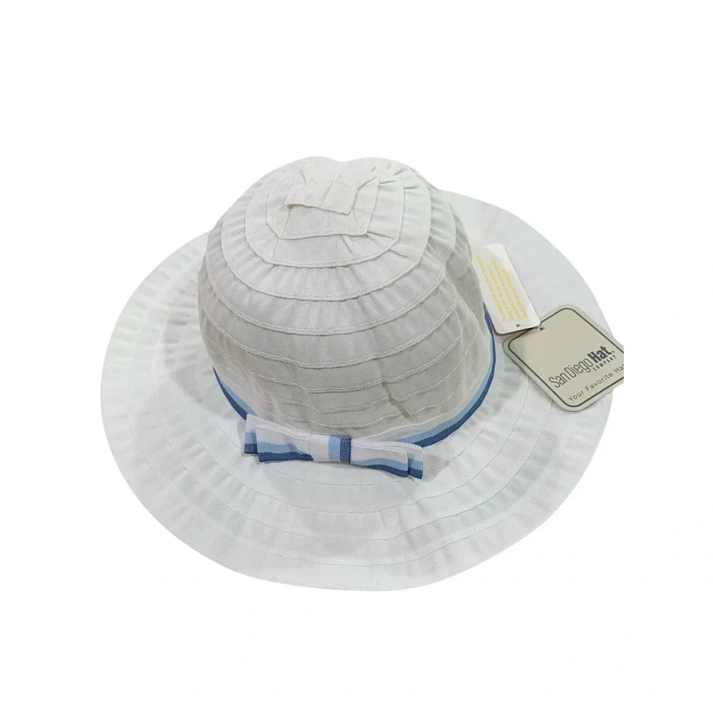 San Diego Hat Company Baby Infant Sun Hat Bonnet White New
